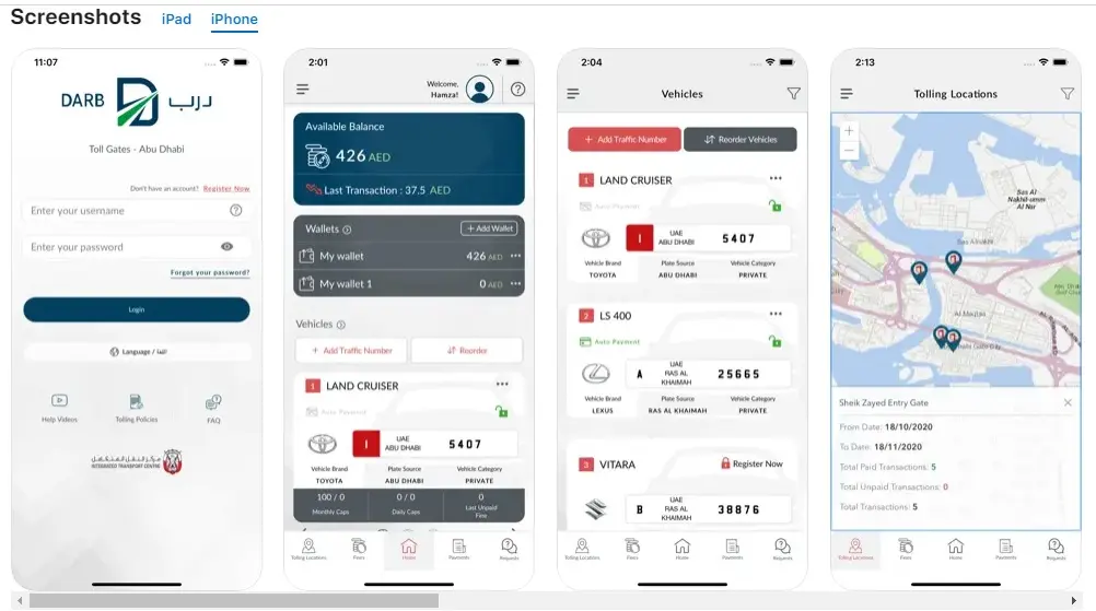 check Hafilat Card Balance through DARB app
