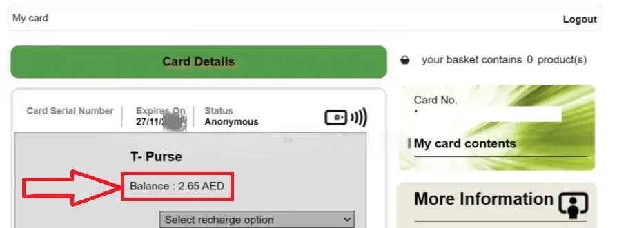 Hafilat Card Balance Check