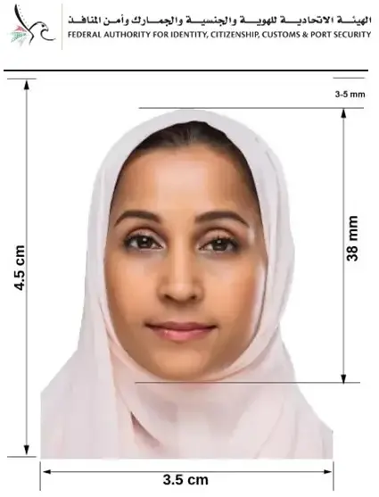 Emirates ID Photo Size Sample