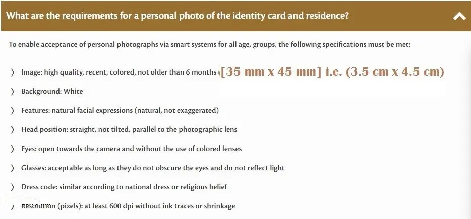 Emirates ID Photo Requirements