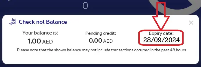 how to check nol card expiry date