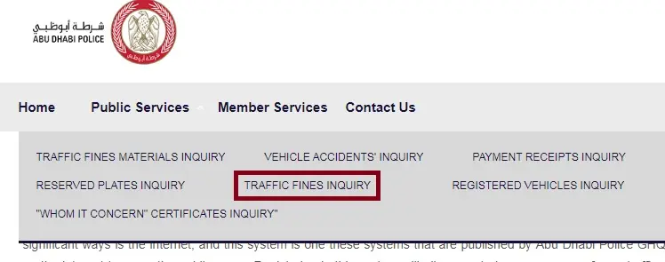 abu dhabi police fine check