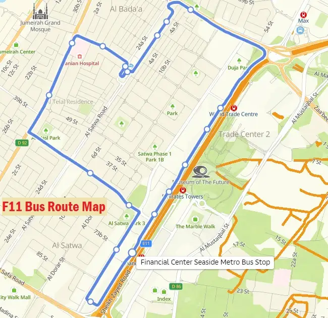 F11 Bus Route Map