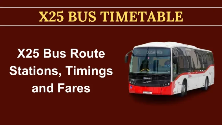 X25 Bus Timetable
