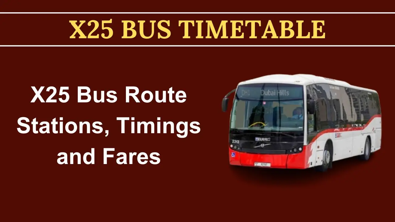 X25 Bus Timetable